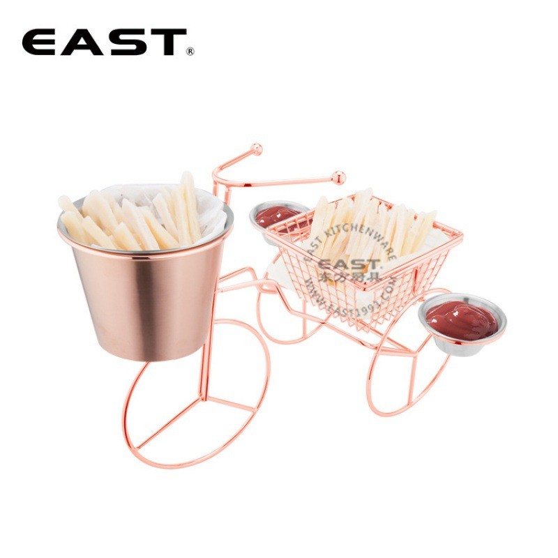 热销玫瑰金三轮车食物厨具【east东方展示架】