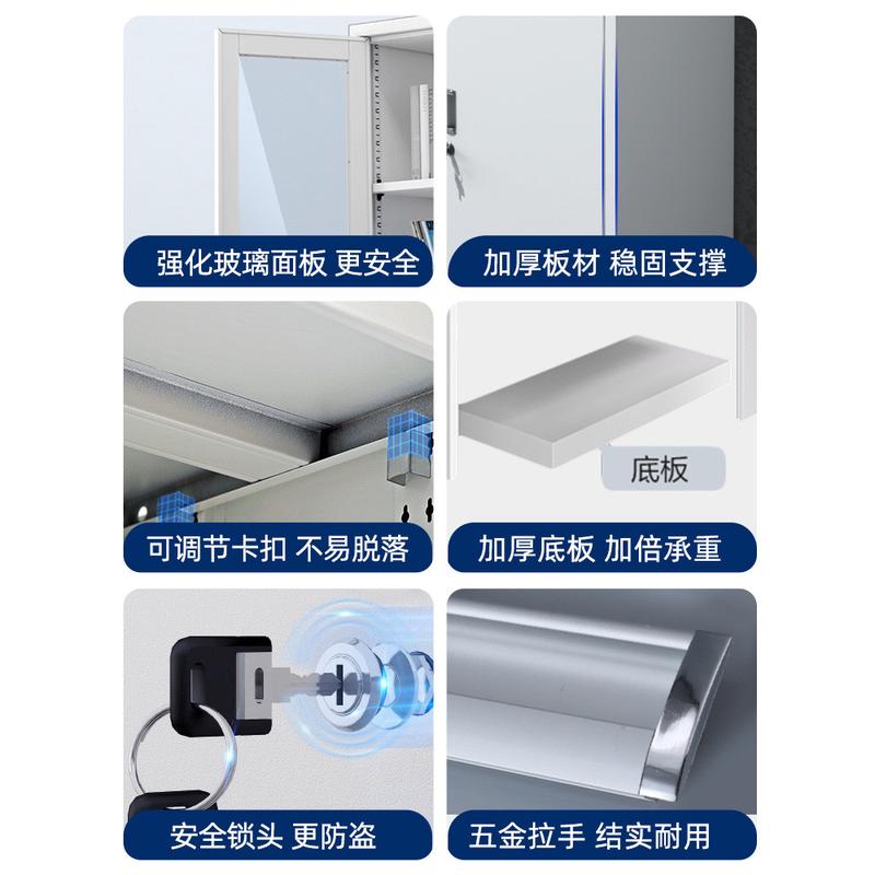 热销*v铁皮文件柜办公室资料柜带锁铁柜财务多层凭证档案柜抽屉矮