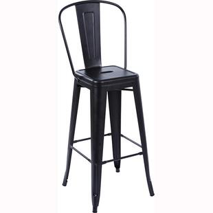 酒吧椅复古做批前台金属欧式铁艺铁皮椅凳子工厂直旧高脚吧台椅子