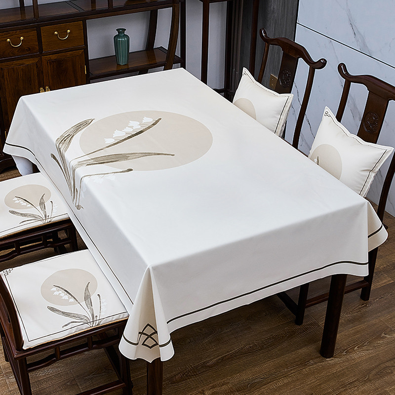 新中式茶席桌布防水防油免洗台布茶台长桌会议桌茶几禅意茶餐桌布