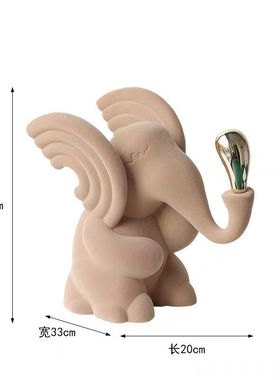 现代简约创意电镀大象摆件样板间软装售楼处儿童房书架桌面饰品