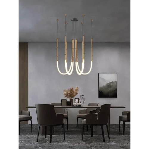 热销别墅新款意大利客厅餐厅设计师灯复式楼lotf楼梯间创意竹节吊