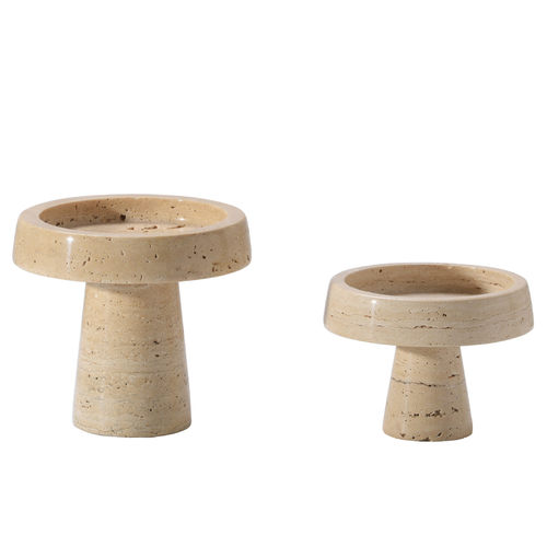 热销器式轻奢极简现代洞石花意储物罐天然大理石摆件样板间客厅茶