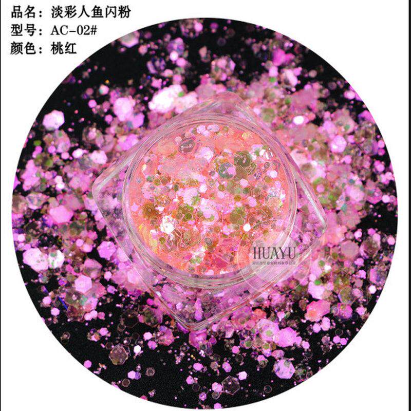 夏日冰幻彩超薄金葱粉diy流麻滴胶材料六边形透亮片配饰闪粉批发