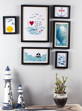 定制创意海洋时尚题画主室内装饰挂件客厅卧室清新立体装饰画