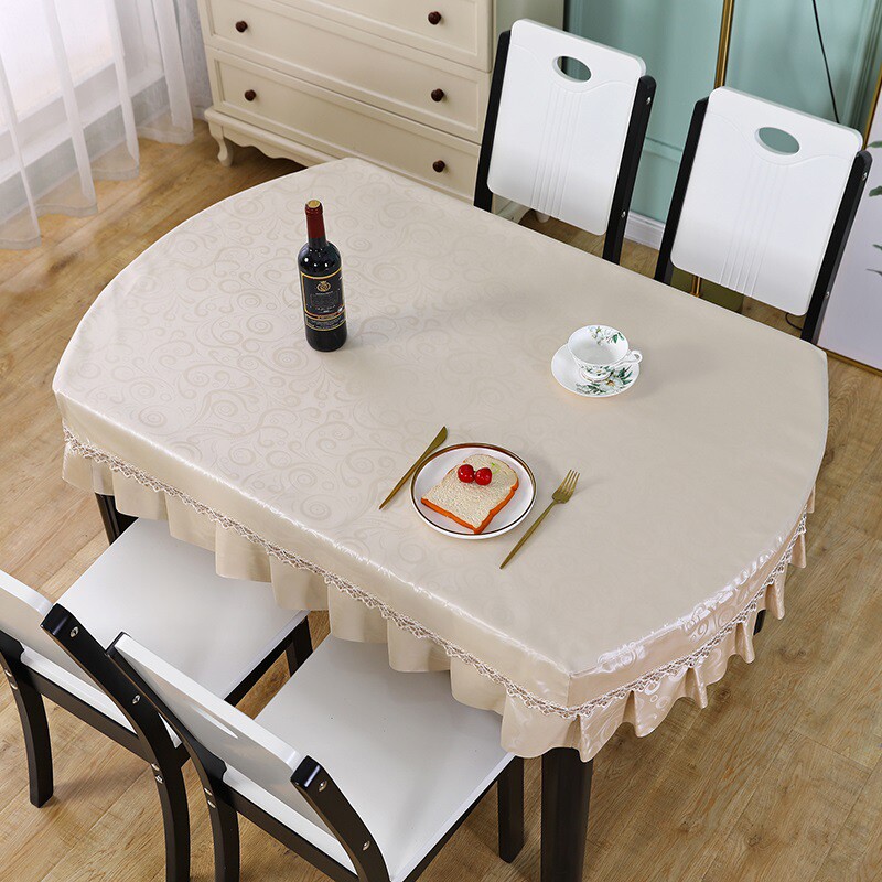 桌布免洗防油防水防烫椭圆形长方形皮套桌垫餐桌罩客厅茶几台布罩