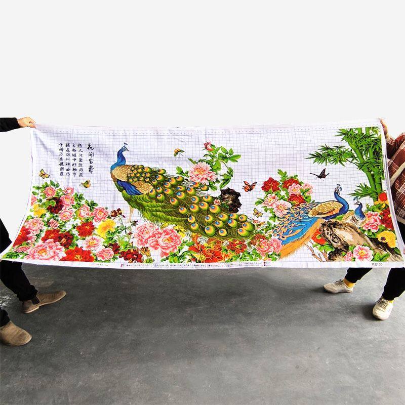 热销孔雀十字绣成品不带框纯手工出售绣好的2025新款牡丹客厅高端