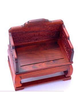 红木工艺品明清微缩枝酸小家具浮雕宝座微型太师椅摆件