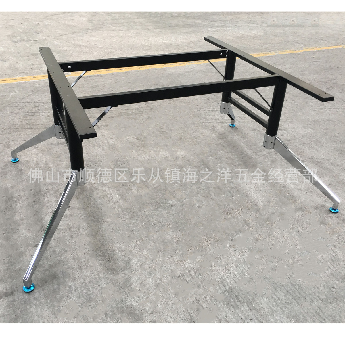 飞机架人字钢架办公桌班台桌架脚电镀脚会议桌板式家具五金型