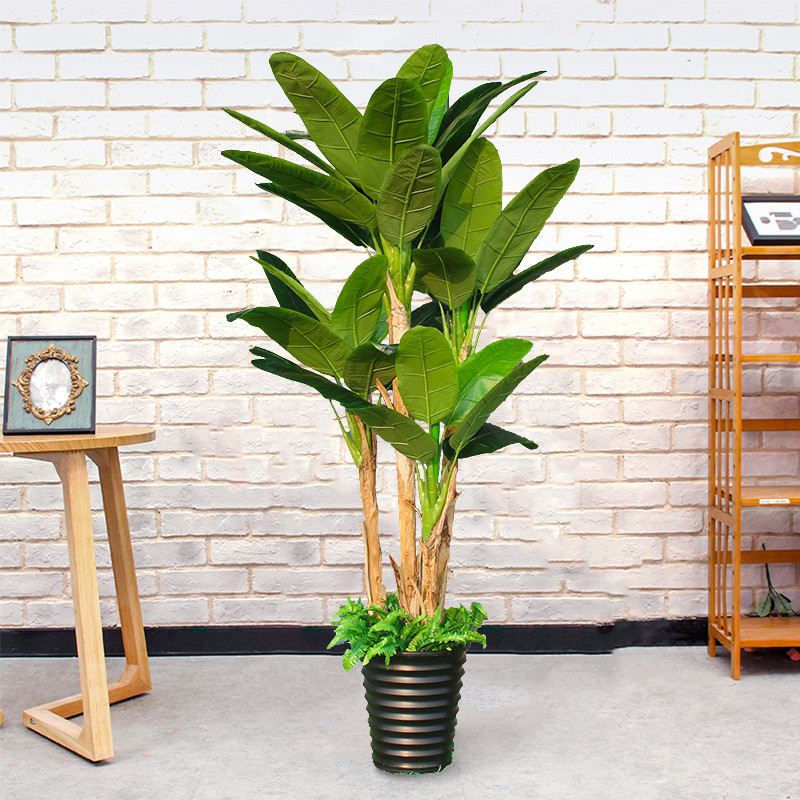 仿真北欧芭蕉树盆栽酒店客厅仿真绿植装饰品落地假树植物摆件盆景