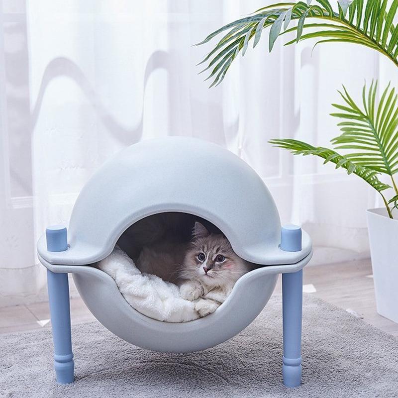 热销太空宠物舱猫睡床舒适睡眠封闭式猫窝形宠物窝半飞碟四季通用