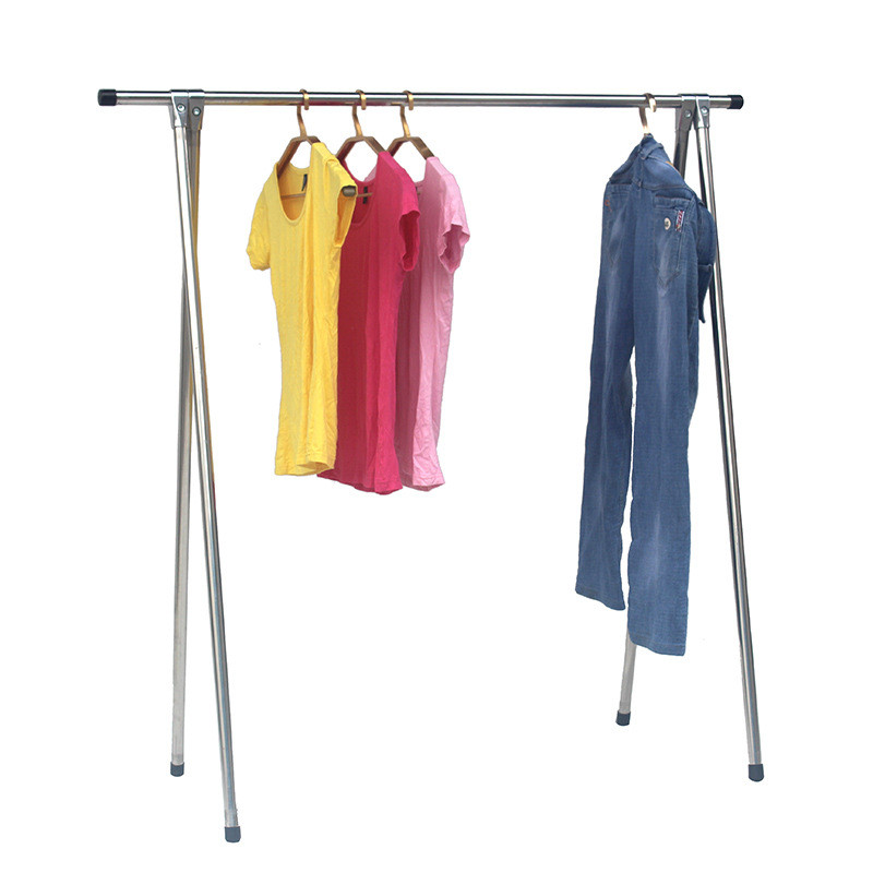 宜伸缩不锈钢落地力室内外阳台宿舍单杆单杠晾晒衣架挂衣架