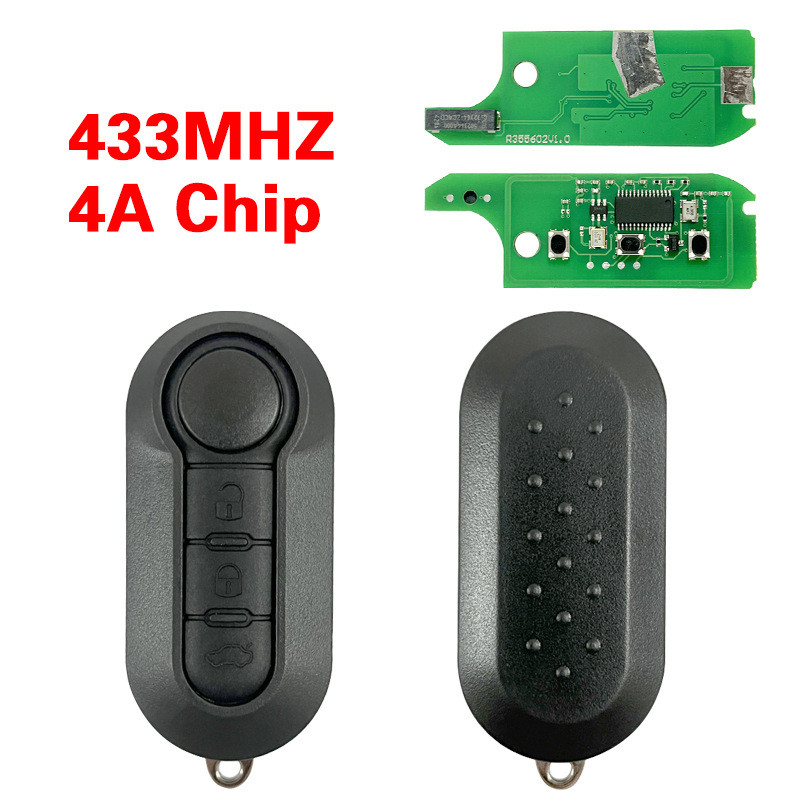 适用于菲亚特 Flip 3键折叠钥匙4A  433.92mhz FCCID:A2C86460000