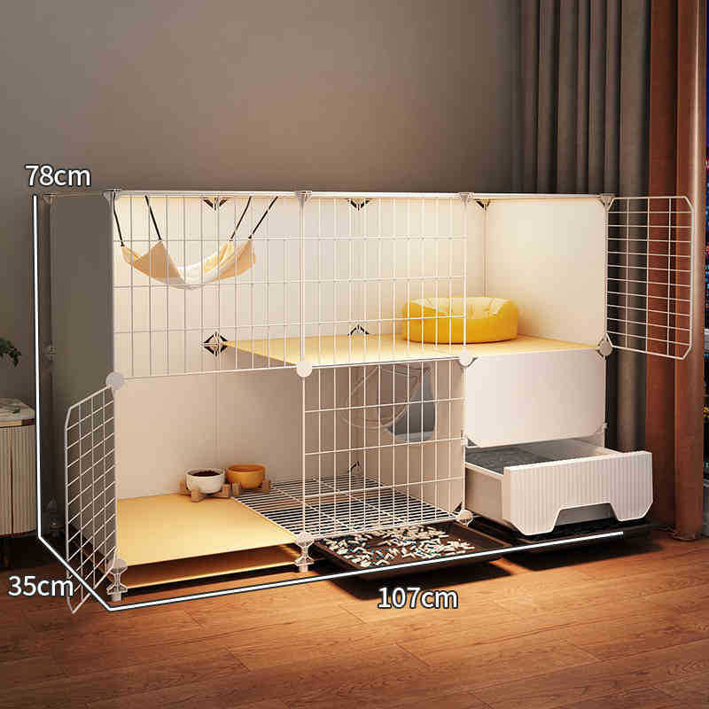 猫笼子养室内猫砂盆厕所一体猫窝一室一厅一卫家用猫咪猫别墅
