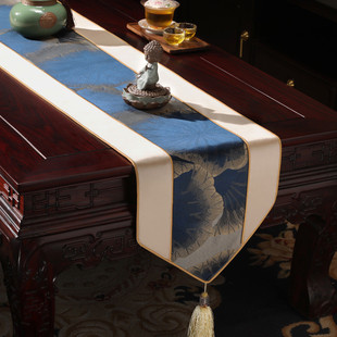 厂家现代新中式禅意桌巾轻奢高端餐桌布长条桌旗高档茶几茶旗供货