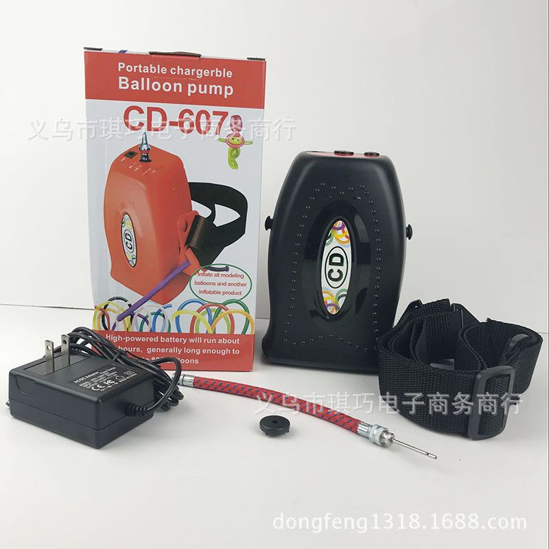 热销cd607小型长条气球电动充气泵蓄电便携式双孔气球泵充气泵