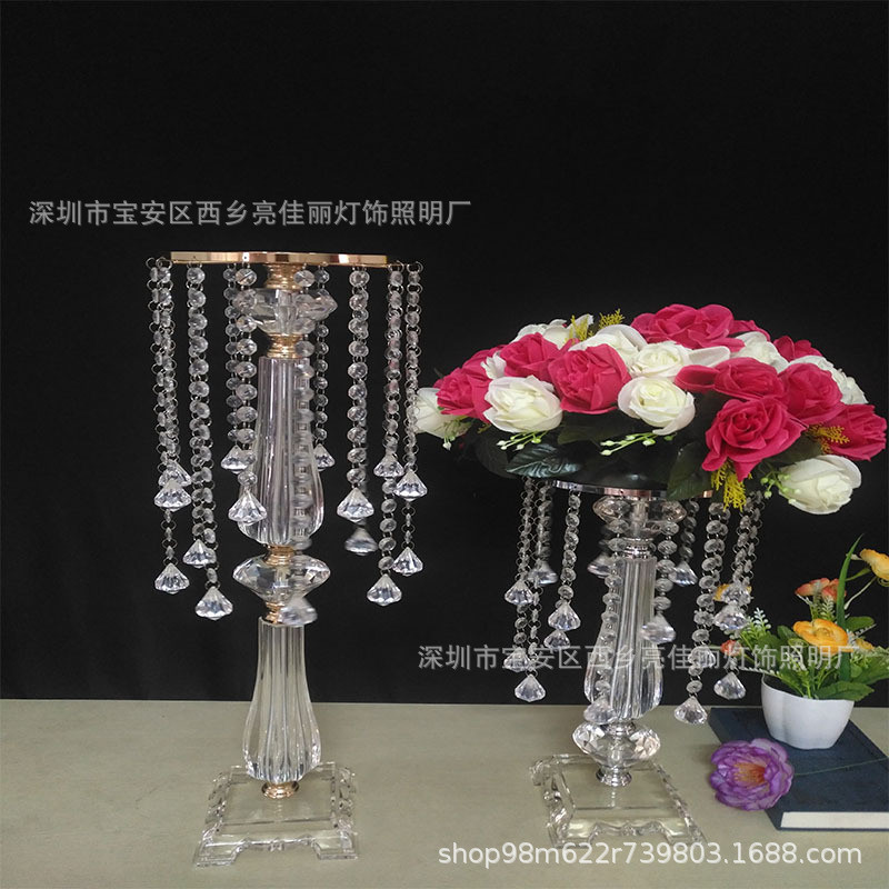 水晶珠帘婚庆路引场地布置道具t台装饰酒店餐桌烛台摆件厂家批发