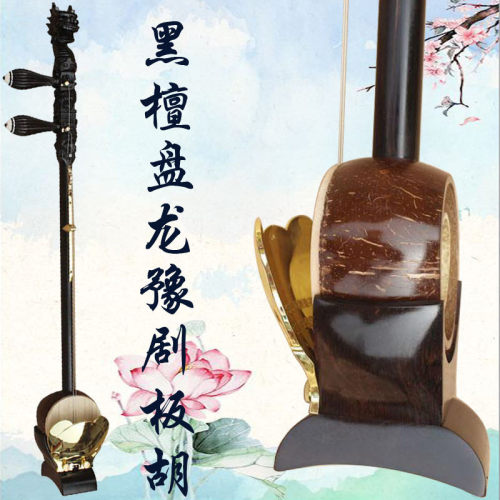 热销龙专业黑檀板胡盘龙板胡厂家直销瓢高音中音低音乐器送盒子