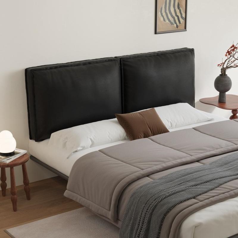 免洗猫抓皮床头软包靠背感无床头靠垫皮革大靠枕木床头套罩