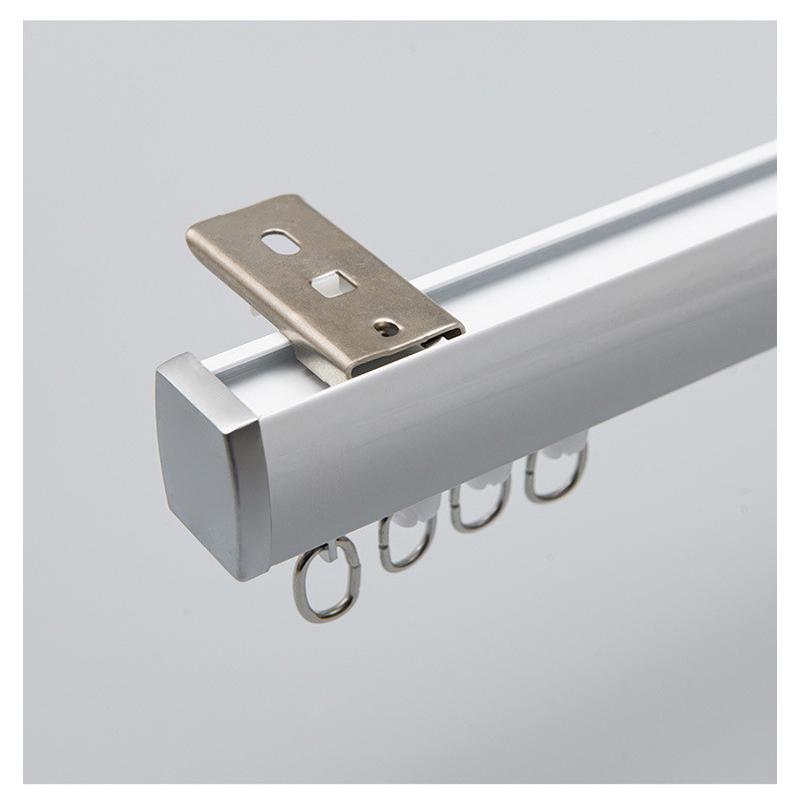 重直窗帘轨道双轨直轨单轨静音铝合金方轨窗帘杆窗帘轨电泳耐用