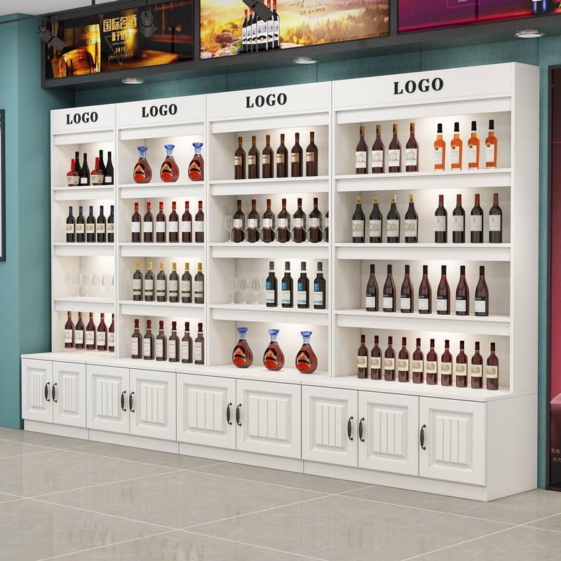 欧式白酒展示柜红酒展示架超市酒庄行产品货架陈列柜组合店面商用