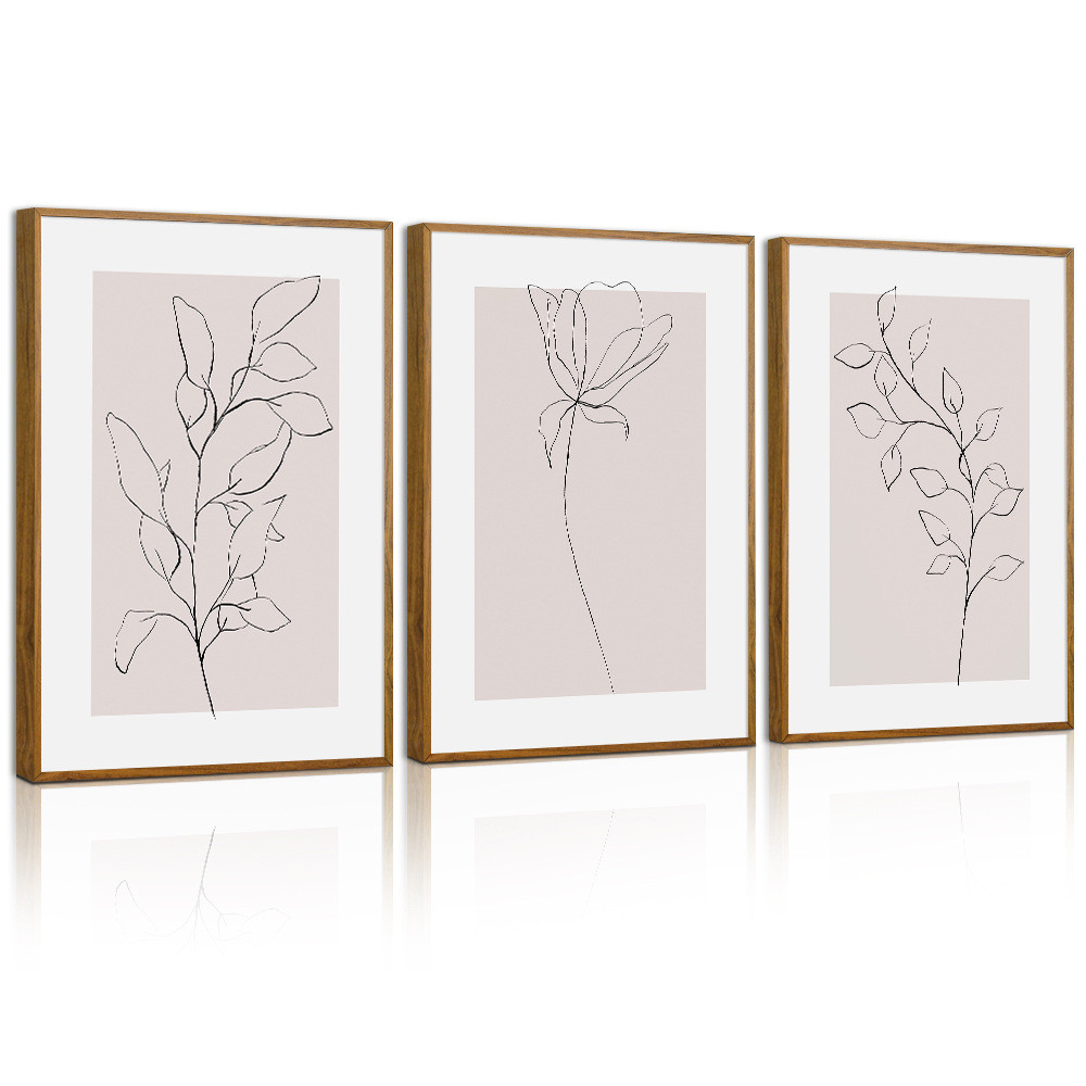 植物花卉线条现代沙发背景墙装饰画客厅卧室餐厅挂画画芯