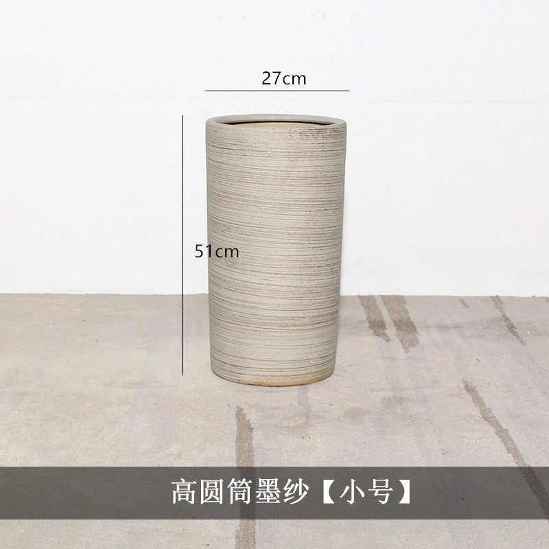 d超大高筒陶瓷仿真绿植花盆特大号中阳台高脚高深!粗陶透气北欧