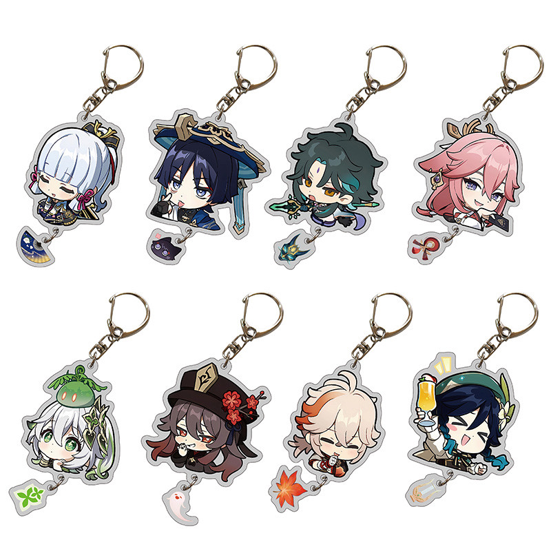 原神周边挂件散兵胡桃芙宁娜那维魈公子钟离钥匙扣手机包包挂饰