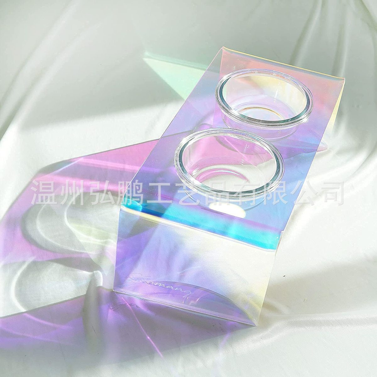 宠物食狗碗猫碗碗盆亚克力支架展示置物架干湿分离喂食器