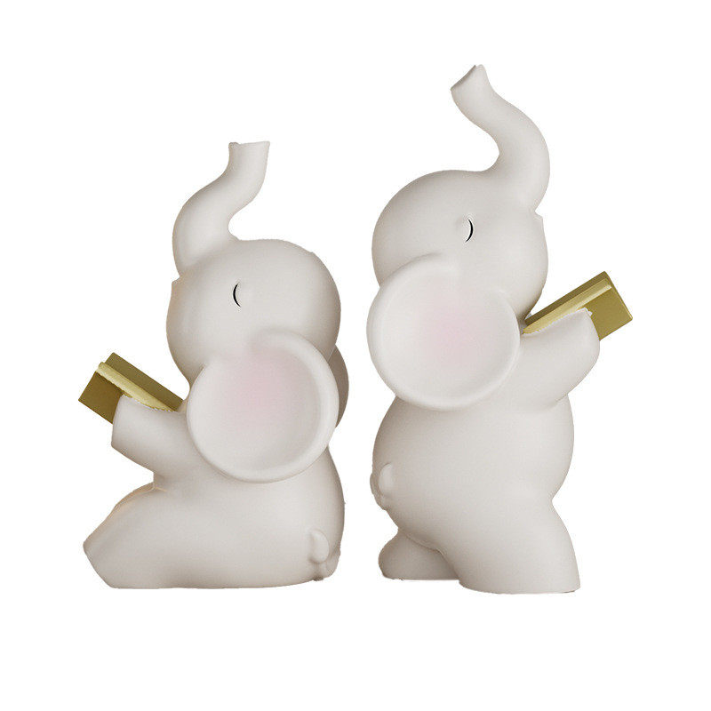 酒柜客厅吉祥台面书挡摆件高端电视柜象装饰品书桌书靠现代简约