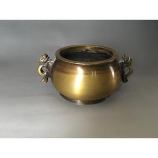 大明耳龙宣德炉古玩铜器金属工艺品香炉摆件