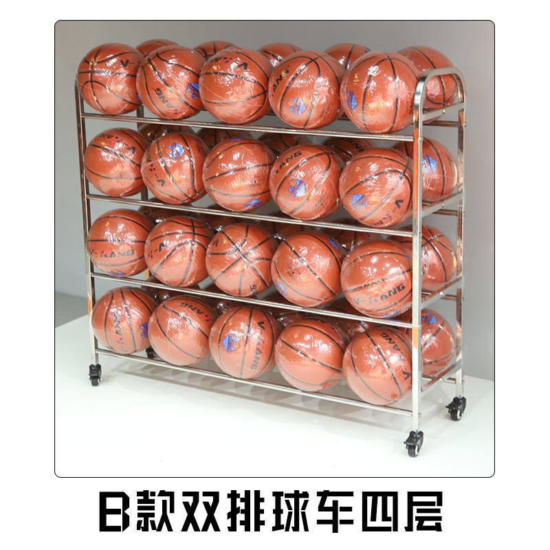 厂家供应投篮赛球篮球架推车装钢管车移动训练球类收纳置斜架