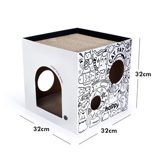 双层猫咪纸箱屋瓦楞纸猫窝猫抓板窝耐磨不掉屑一体猫房子爪磨大号