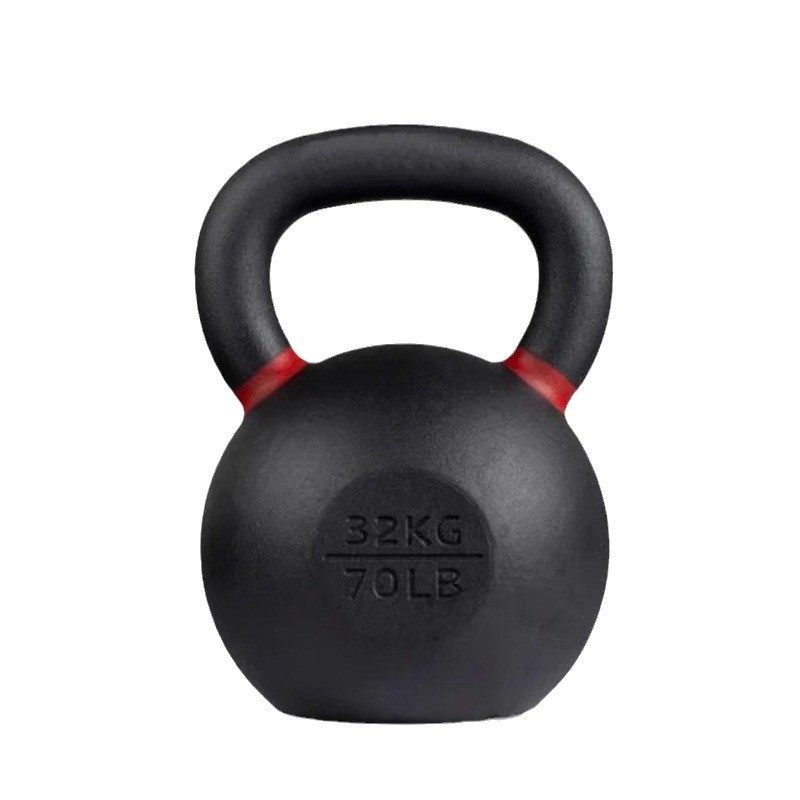 户外运动硬式壶铃实心铁健身房男健身器材女深蹲家用哑铃彩圈壶铃