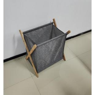 厂家直供北欧风格 热销布艺竹筐带盖收纳筐脏衣篓子