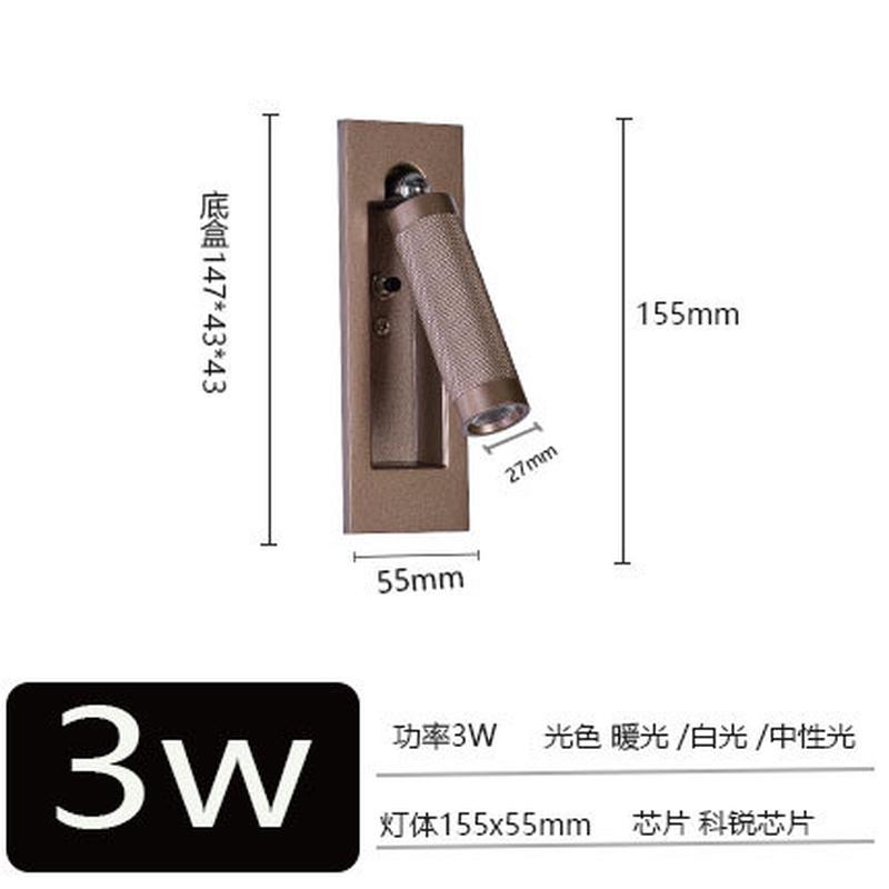 led阅读壁灯欧美壁灯酒店工程卧室客房简约床头可旋转阅读小壁灯