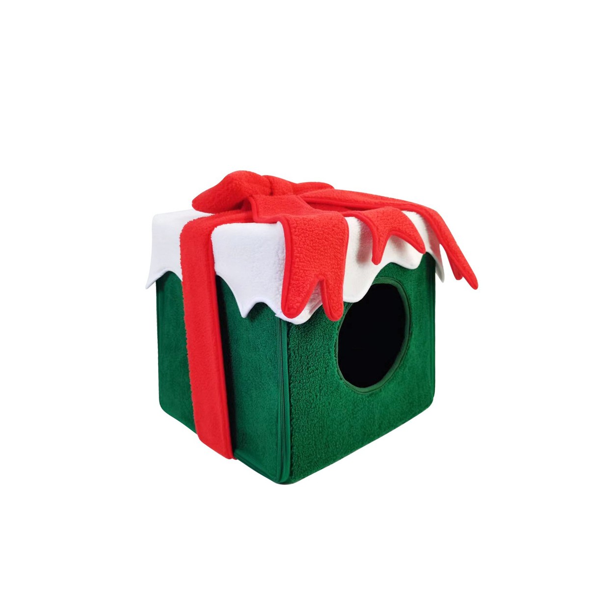 圣诞节保暖房子冬季猫窝猫窝深度睡眠窝博美小型犬狗房子猫窝。