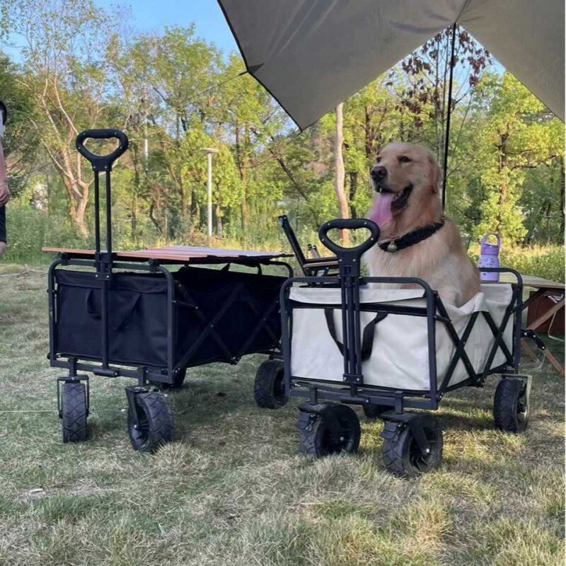 小推车折叠摆摊野餐车金属野营躺儿童便携式户外郊游露营车营地可