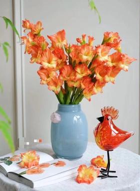 玻璃琉璃复古花瓶餐桌感艺术摆件民宿轻奢装饰水培新中式花器