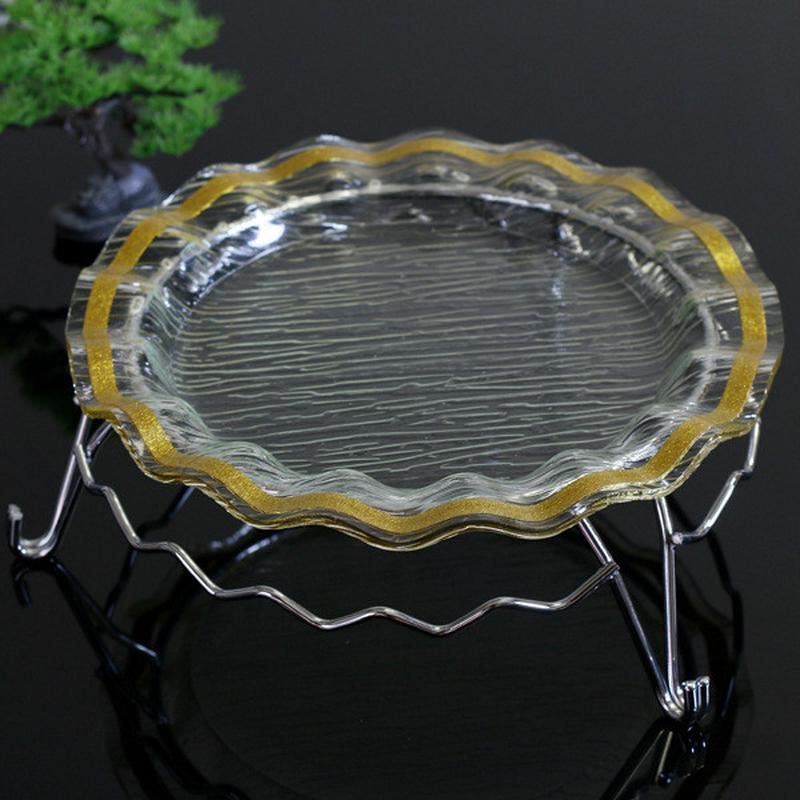 金边亚克力水果盘沙拉盘圆盘盘寿司刺身盘日波浪边有机玻璃