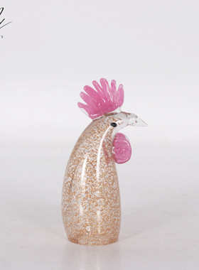 轻奢北欧琉璃公鸡摆件客厅现代客厅酒柜玄关样板间装饰品摆件