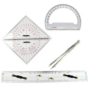 热销包邮航海航海工具套装海图分规航海平行尺测量量角器tj1型量