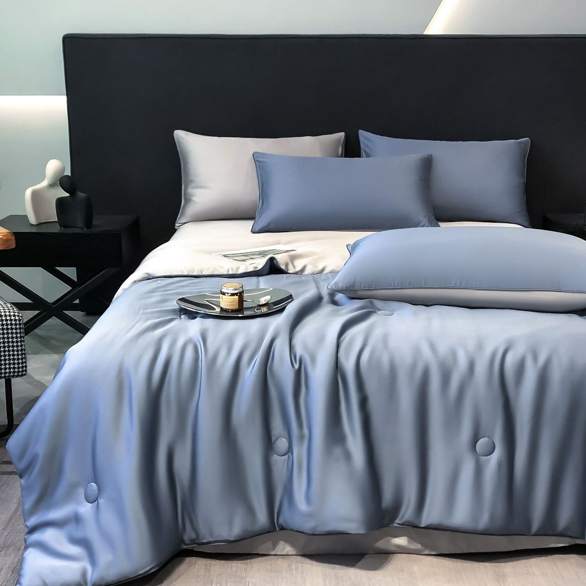 天丝夏被莱被单空调赛尔双人可水洗夏凉被四件套凉感薄款被子