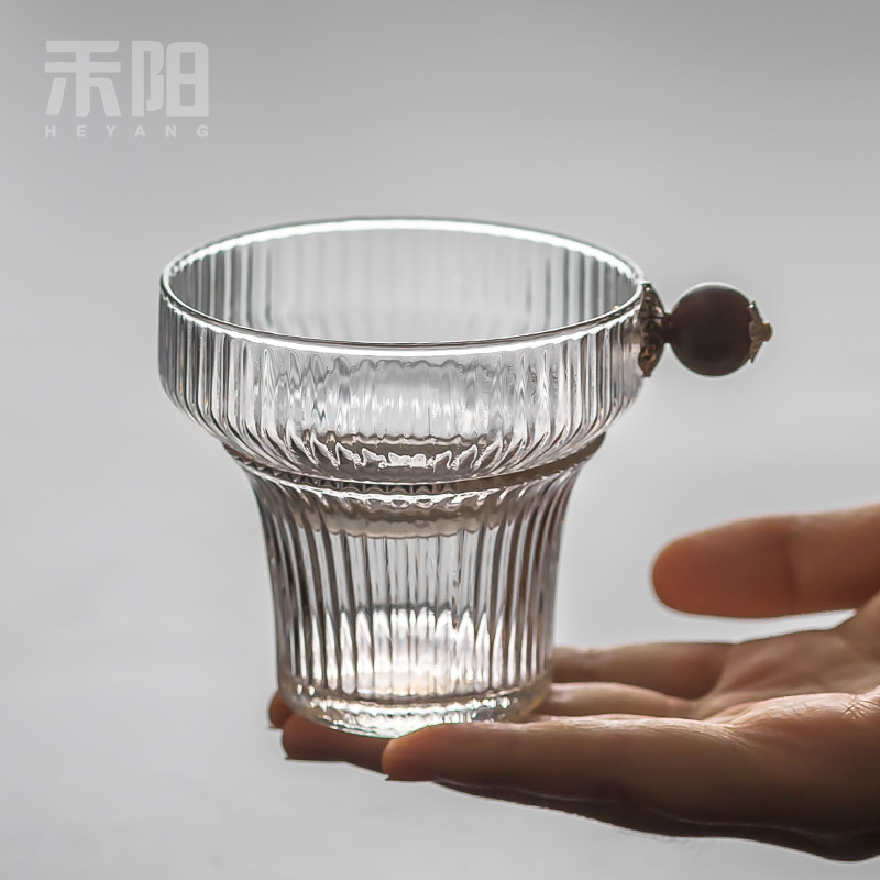 禾阳创意耐高温手工玻璃茶漏大号口径茶滤漏斗滤网茶隔茶叶过滤器