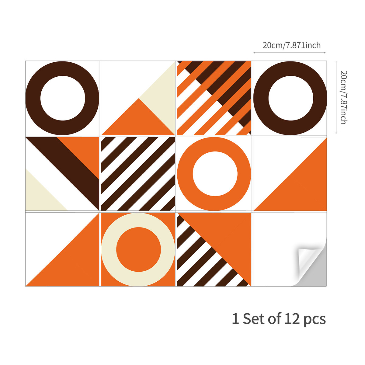 funlife自棕加州风加厚瓷砖贴免胶防水阳台假日铺地板贴kts067