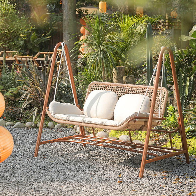 阳台秋千吊椅小院花园休闲荡秋千摇椅新中式双人吊床户外庭院秋千