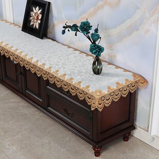 新中式茶几电视柜桌布组合套装现代简约布艺蕾丝客厅盖布防尘罩布