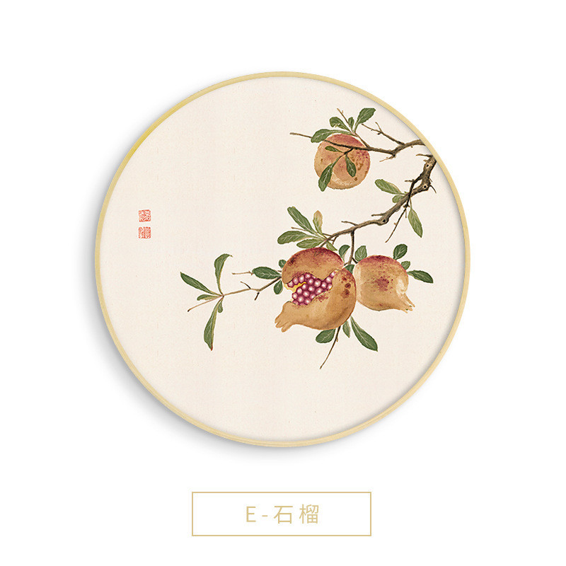 花卉挂画新中式餐厅装饰画工笔花卉国画客厅卧室日式风民宿十开图片