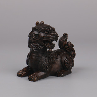 热销纯铜谛听手把件瑞兽小摆件全铜文房镇纸镇纸茶宠笔搁创意书法