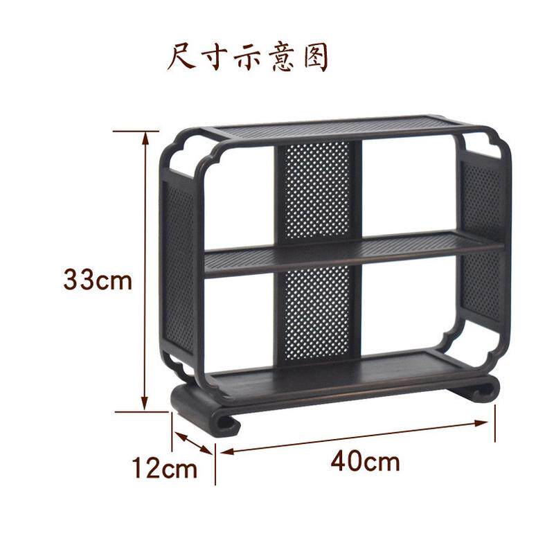 紫光檀茶棚实木博古架茶道茶具架装饰样板房置物架古典茶水架包邮
